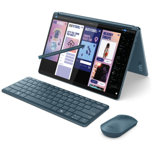 Lenovo YOGA BOOK 9 13IMU9 Core™ Ultra 7 155U 1TB SSD 16GB DUAL 13.3" (2880x1800) OLED TOUCHSCREEN WIN11 Pro TIDAL TEAL Lenovo 600 Bluetooth® Silent Mouse + Digital Pen 3 + Folio Stand