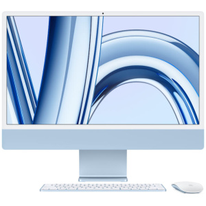 Apple iMac ALL-IN-ONE M3 8-core CPU 10-core GPU 256GB SSD 8GB 24" (4480x2520) 4.5K RETINA MacOS BLUE Keyboard Mouse