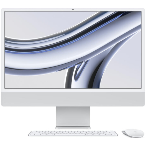 Apple iMac ALL-IN-ONE M3 8-core CPU 8-core GPU 256GB SSD 8GB 24" (4480x2520) 4.5K RETINA MacOS SILVER Keyboard Mouse