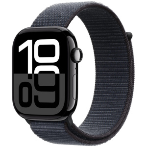 Apple Watch Series 10 46mm GPS Jet Black Aluminium Case with Ink Sport Loop