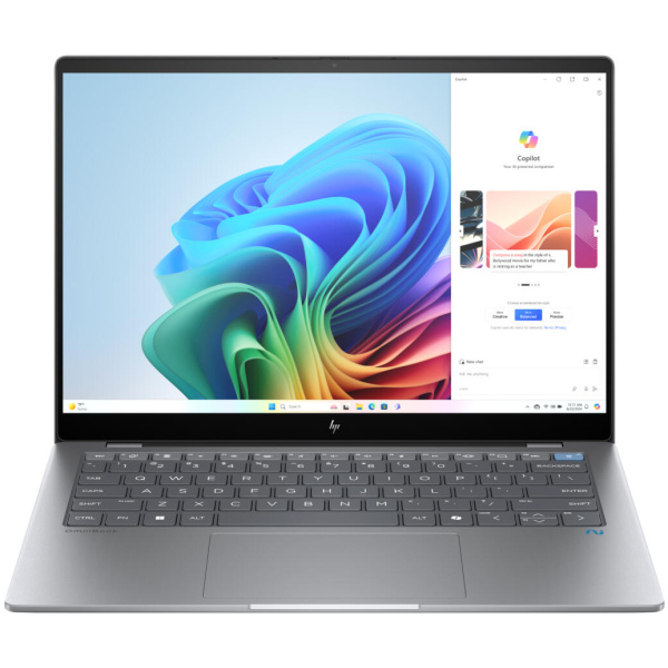 HP OmniBook X 14-FE0057 Snapdragon® X Elite X1E-78-100 512GB SSD 16GB 14" 2.2K (2240x1400) TOUCHSCREEN IPS WIN11 IR Webcam METEOR SILVER Backlit Keyboard