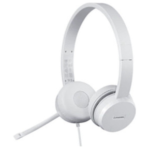 אוזניות עם מיקרופון מובנה Lenovo 110 Stereo USB Headset - צבע לבן