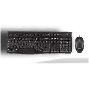סט חוטי מקלדת ועכבר Logitech MK120 - צבע שחור, עברית/אנגלית