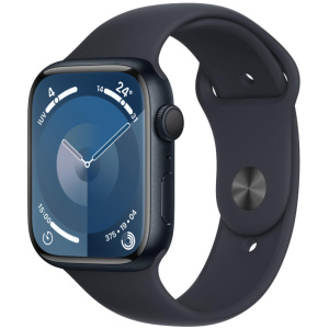 Apple Watch Series 9 GPS 45mm Midnight Aluminum Case with Midnight Sport Band - M/L