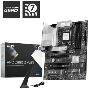 MSI PRO Z890-S WIFI LGA 1851 ATX Motherboard : Intel® Z890 Chipset, DDR5 Memory / Dual Channel DDR5 8800+ MT/s (OC), Frozr Guard, PCIe 5.0, Lightning Gen 5 x4 M.2, Thunderbolt™ 4